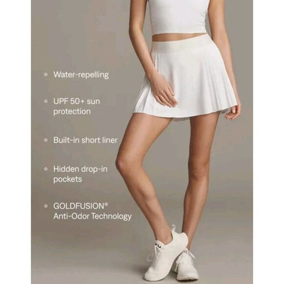 NWT Size Medium Rhone Mirage Pleated Skort Snow White - Picture 8 of 8